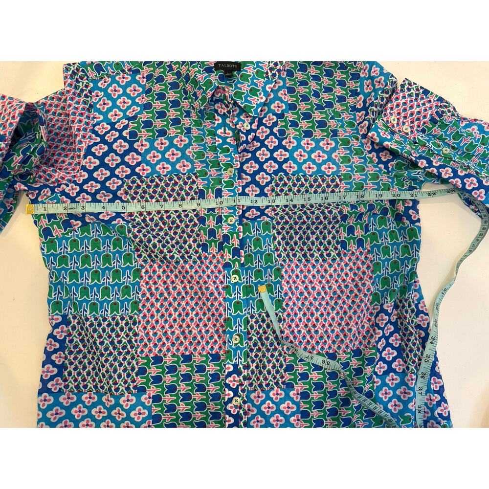 Talbots Floral Tulip Patchwork Colorful Long Slee… - image 5